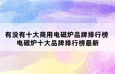 有没有十大商用电磁炉品牌排行榜 电磁炉十大品牌排行榜最新